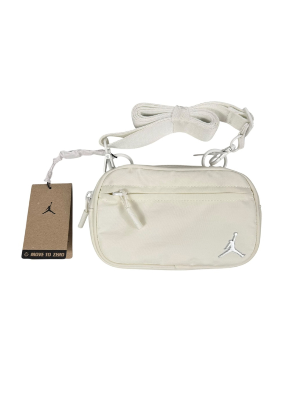 Jordan Crossbody Bag White Jumpman Logo Adjustable Sports Casual WA0870-782 NWT